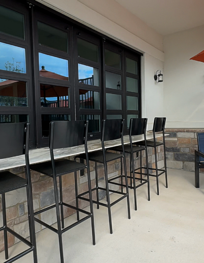 Set Of Modern Black Metal Bar Stools