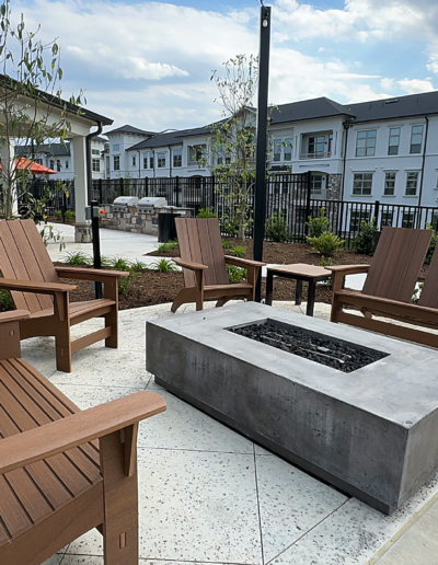 Modern Concrete Fire Pit Set